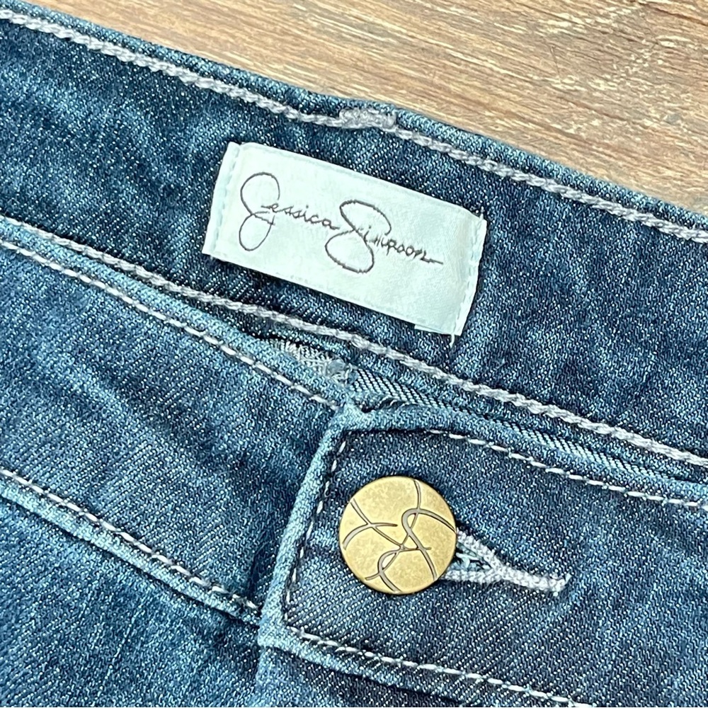 Jessica Simpson Dark Blue, Straight Leg Denim Jeans | Size 16 - Picture 5 of 10